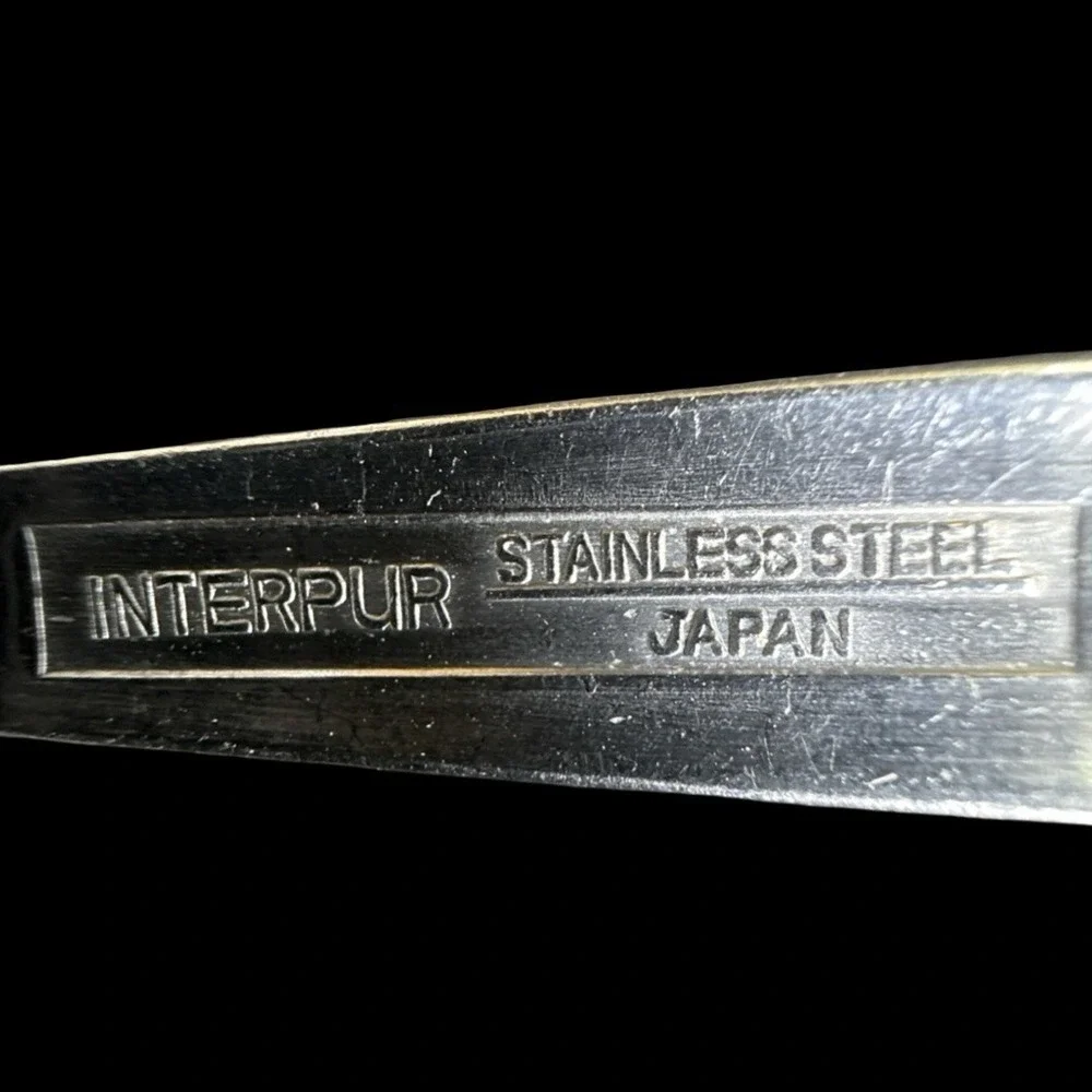 Vintage‎ INTERPUR Stainless Steel JAPAN  Single Rose Flatware Lot of 6